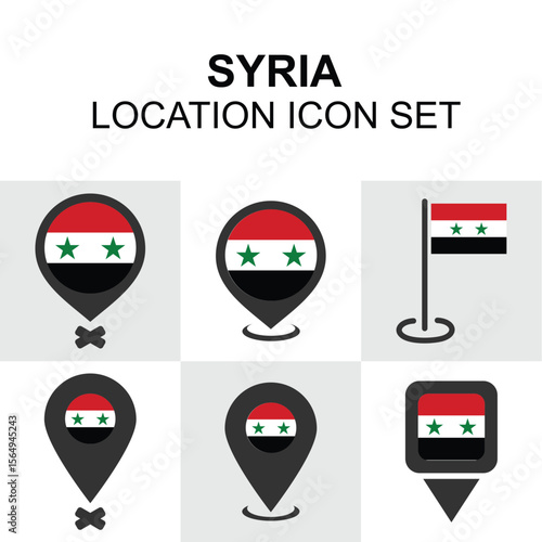 Free Download Location markers based on the Syrian flag for cultural, political, or geographic use. - GFXLoad