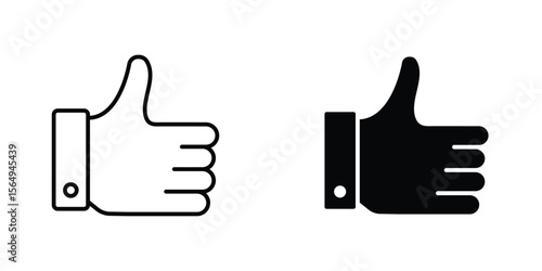 Thumb up icon design collection. Vector sign and symbol for UI designs