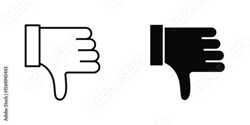Thumb down icon design collection. Vector sign and symbol for UI designs