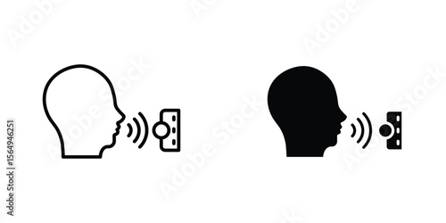 Voice control icon design collection. Vector sign and symbol for UI designs