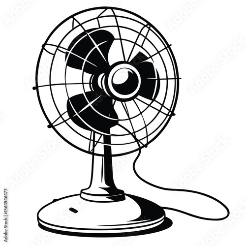 black fan isolated on white