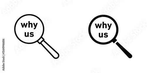 Why us icon design collection. Vector sign and symbol for UI designs