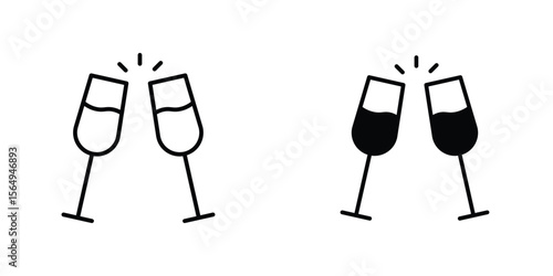 Wine toast icon design collection. Vector sign and symbol for UI designs