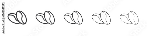 Coffee beans icon Line graphics illustration symbol