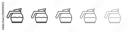 coffee pot icon Line graphics illustration symbol