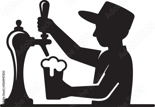 Bartender Pouring Beer from Tap