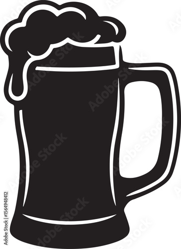 Beer Mug with Foam Overflowing
