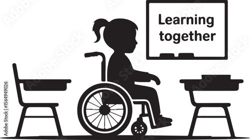 Child with Wheelchair in Classroom