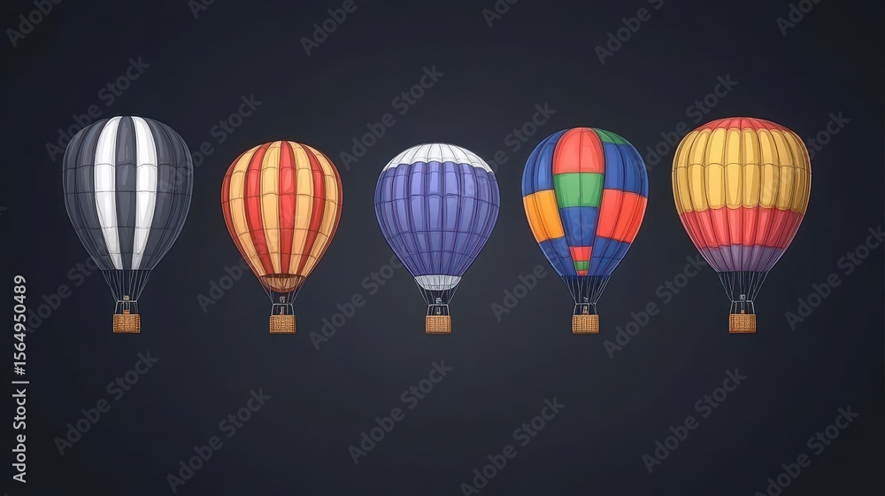 Fototapeta premium Colorful Hot Air Balloons