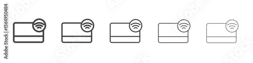 Contactless Payment icon Line graphics illustration symbol