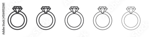 Couple Ring icon Line graphics illustration symbol