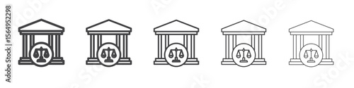 Court judgement icon Line graphics illustration symbol