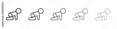 Crawling baby icon Line graphics illustration symbol