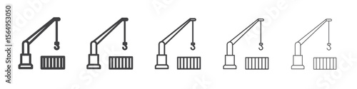 crane icon Line graphics illustration symbol