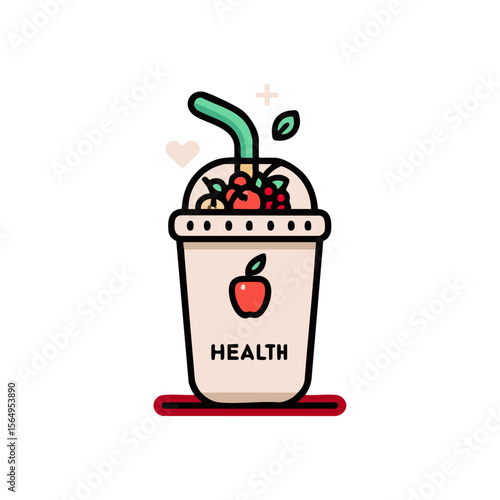 Healthy fruit smoothie nutrition drink for diet and wellness vector illustration design element art