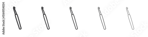 Crochet needle icon Line graphics illustration symbol