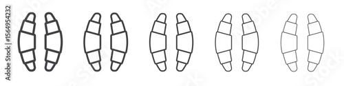Croissant icon Line graphics illustration symbol