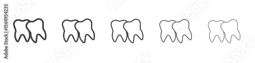 Crooked teeth icon Line graphics illustration symbol