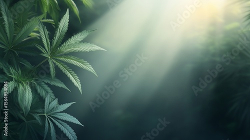 Lush green cannabis plants bathed in sunlight