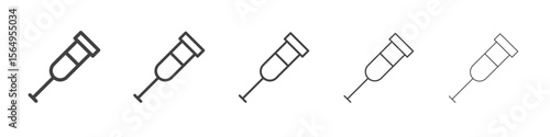 crutches icon Line graphics illustration symbol