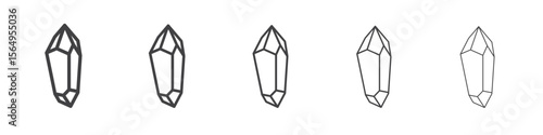 crystal prism icon Line graphics illustration symbol