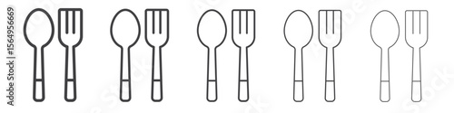 Cutlery icon Line graphics illustration symbol