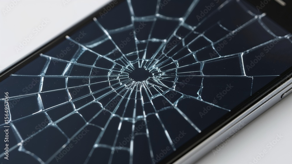 Fototapeta premium Smartphone with cracked screen for repair services