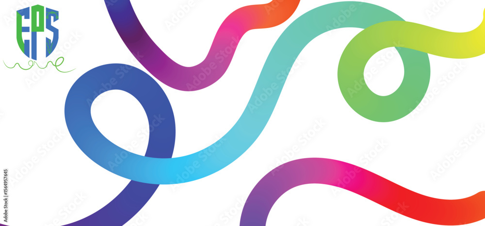 Fototapeta premium Abstract Background with Gradient Color Wave Pattern. 3D Wavy Rainbow Lines. Vector Geometric Design Elements.eps 10