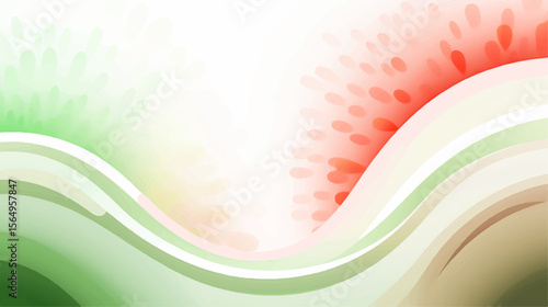 Abstract vector background with natural motifs and flowing curves in soft colors copy space
