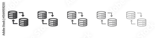 Data synchronization icon Line graphics illustration symbol