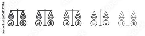 Debt holders icon Line graphics illustration symbol