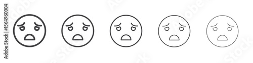 Desperate emoji icon Line graphics illustration symbol