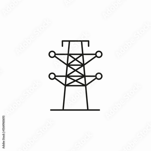 electrical power tower icon sign vector