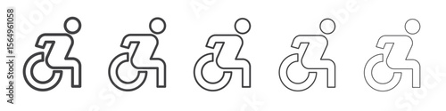Disability Wheel Chair Icon Line graphics illustration symbol