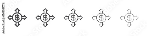Diversified investment icon Line graphics illustration symbol