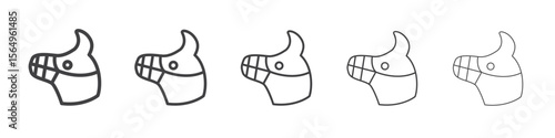 Dog muzzle icon Line graphics illustration symbol