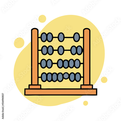A stylized illustration of an abacus with beads, representing mathematical calculation.