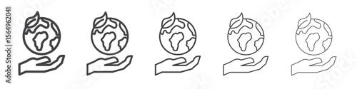 earth environment icon Line graphics illustration symbol