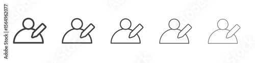 Edit user icon Line graphics illustration symbol