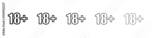 Eighteen plus icon Line graphics illustration symbol