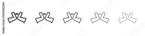 elbow greeting icon Line graphics illustration symbol