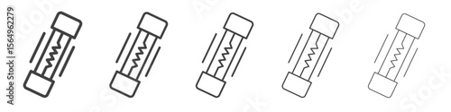 Electric fuse icon Line graphics illustration symbol
