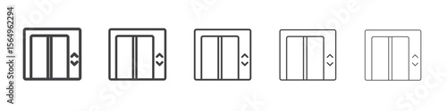 elevator lift icon Line graphics illustration symbol