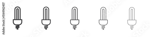 energy efficiency light bulb icon Line graphics illustration symbol
