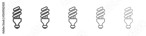 energy efficiency light bulb icon Line graphics illustration symbol