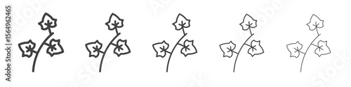 English ivy icon Line graphics illustration symbol