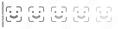 Face id icon Line graphics illustration symbol
