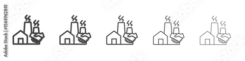Factory deal icon Line graphics illustration symbol