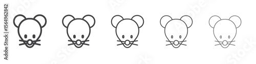 Face of mouse icon Line graphics illustration symbol