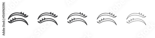 False eyelashes icon Line graphics illustration symbol